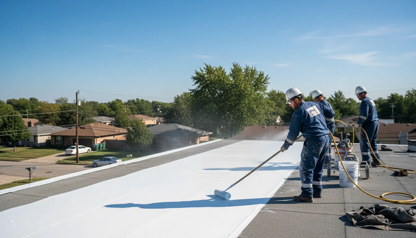 Commercial roof coating in Poolville, TX near me